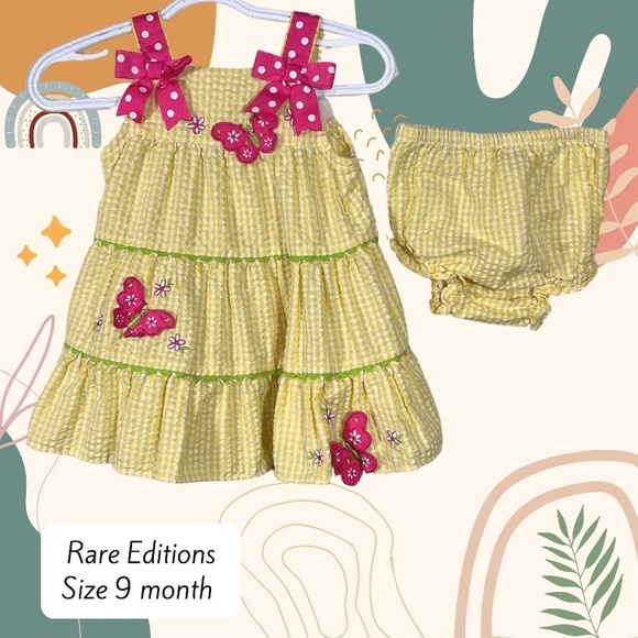 Rare Editions size 9 month dress and diaper cover set - Picture 1 of 5